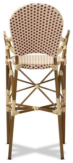 Ronja Classic French Indoor/Outdoor Beige and Red Bamboo Bistro Bar ...
