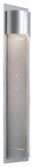 Outdoor Tall Round Cover Sconce with Medium Mesh, Argento Grey, Medium Mesh