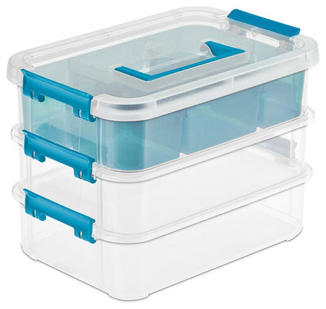 IN STOCK Sterilite 105/8" Lx7.25"x75/8" 3 Layer Stack and Carry Box