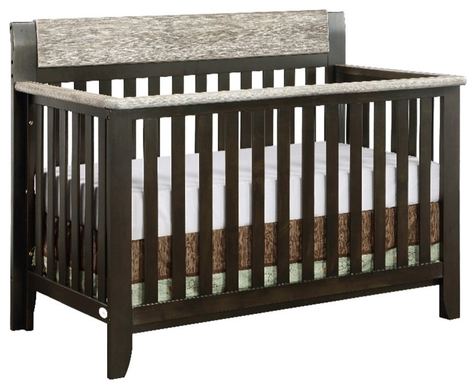 Suite Bebe Hayes Wood 4in1 Convertible Crib in Coffee/Weathered Stone