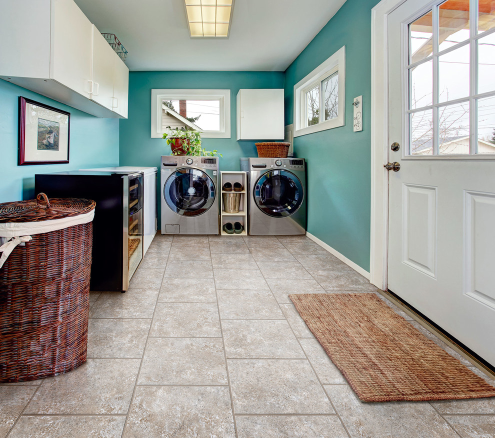Congoleum DuraCeramic Luxury Vinyl Flooring Laundry Room Grand