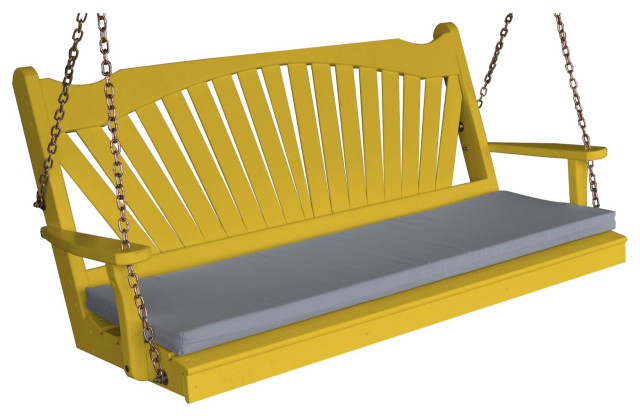 Pine Fanback Porch Swing, 6 Foot - Transitional - Porch Swings - by ...