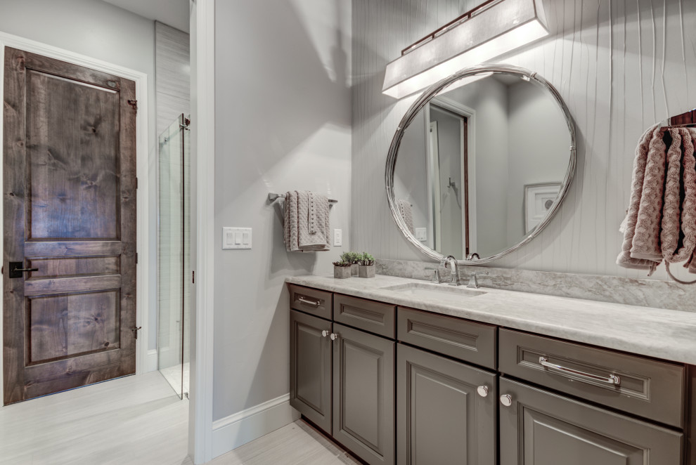 Inspiration for a transitional home design remodel in Denver
