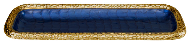 Florentine 16" Rectangular Tray, Gold Sapphire