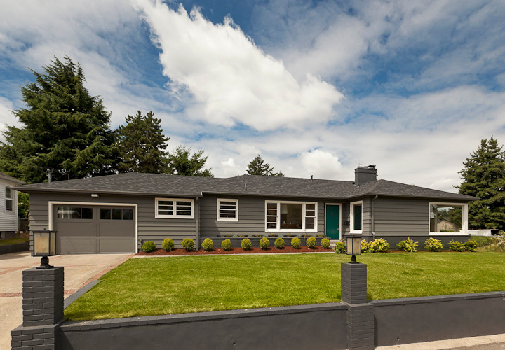 Rambler to Mod Ranch Midcentury Exterior Portland by TEAL