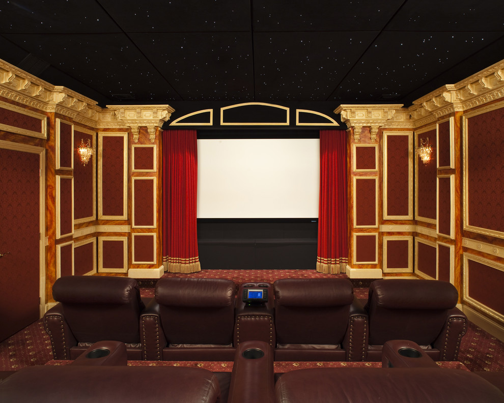 Inspiration for a traditional home theatre in New York.