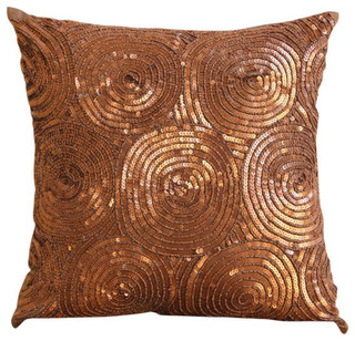 copper sequin cushion