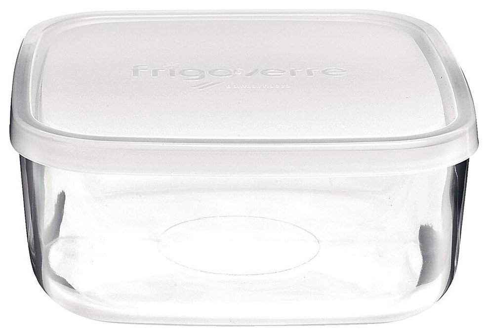 Bormioli Rocco Frigoverre Frosted Glass 8 Ounce Square Food Container