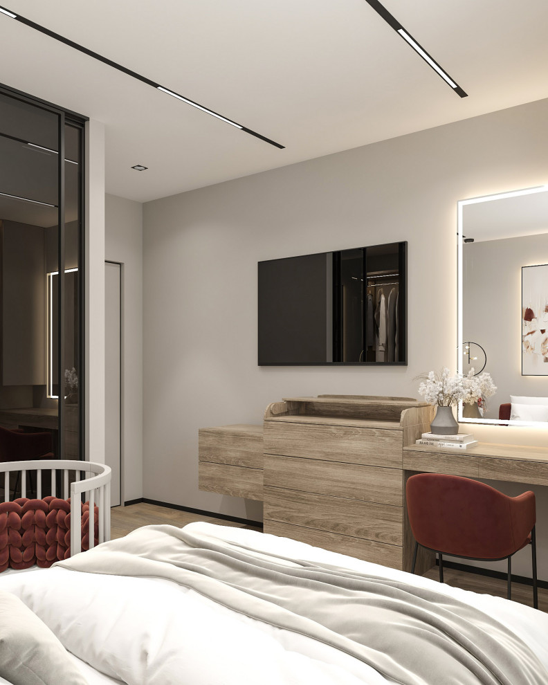 Интерьер спальни для квартиры в ЖК "Viktory Park"