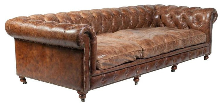 SOLD OUT!  Restoration Hardware Leather Library Sofa - $5,500 Est. Retail - $1,8