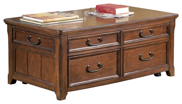 Ashley Woodboro Lift Top Tail Table Dark Brown Finish Ashley Woodboro Lift Top Tail Table Dark Brown Finish
