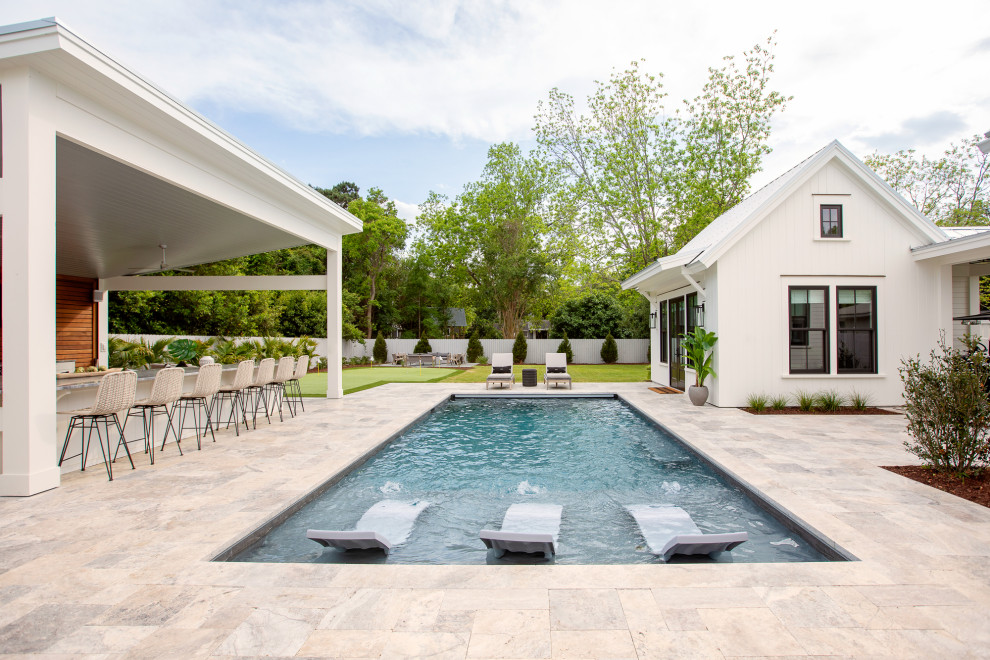 This is an example of a beach style pool in Charleston.
