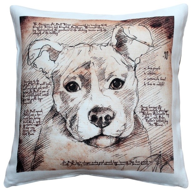 Leonardo's Dogs Pit Bull Dog Pillow