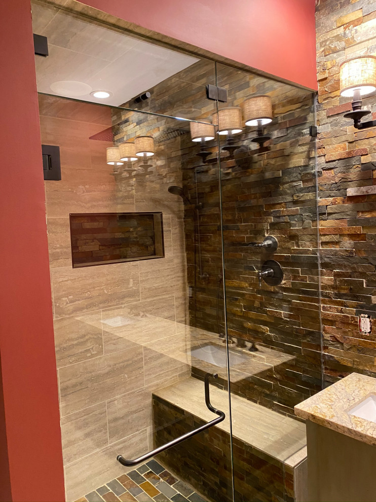 Slate Stone wall Bathroom