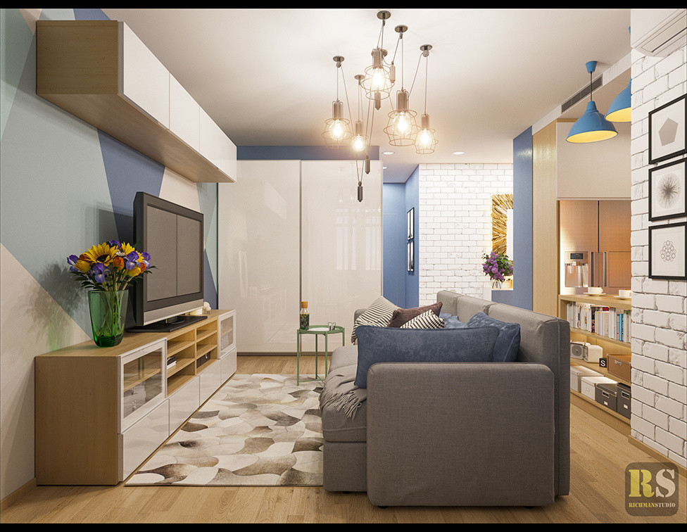 Дизайн интерьера "двушки" 46м2 в Скандинавском стиле для молодой пары