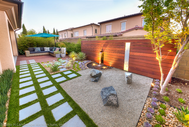 Modern Zen Garden Green Design contemporary-garden
