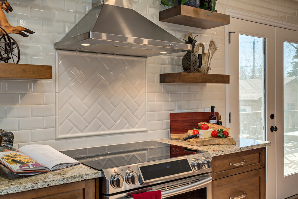 Transitional home design photo in Calgary