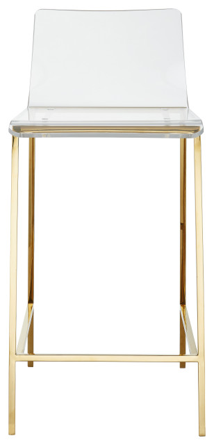 Paige Acrylic Bar Stool, Gold Legs - Contemporary - Bar Stools And ...