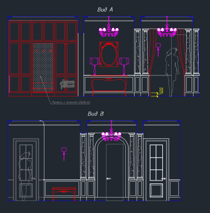 Прихожая в стиле легкой классики