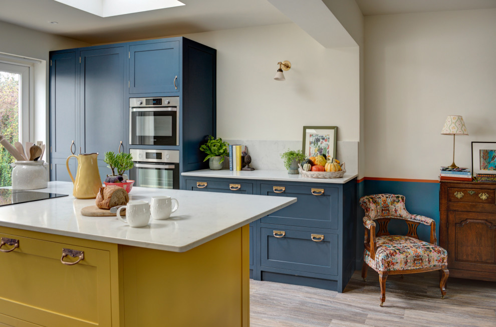 Design ideas for an eclectic kitchen in Gloucestershire.