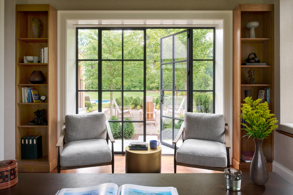 Example of a transitional home design design in Philadelphia