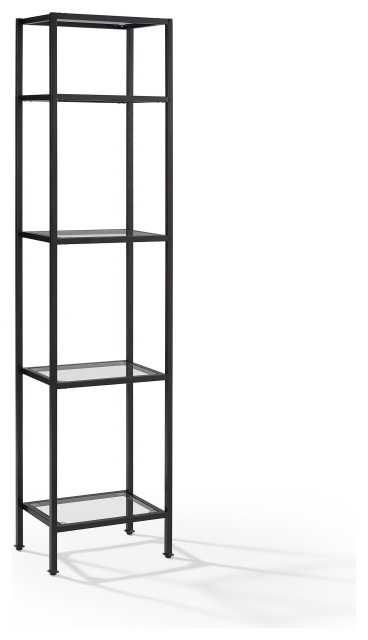 Aimee Narrow Etagere Industrial Bookcases By Crosley
