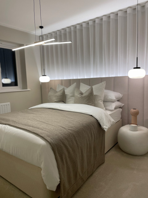 Light and bright Modern full scheme design contemporary-bedroom