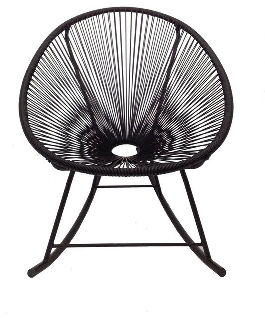 Acapulco Egg Rocker Black Contemporary Rocking Chairs By