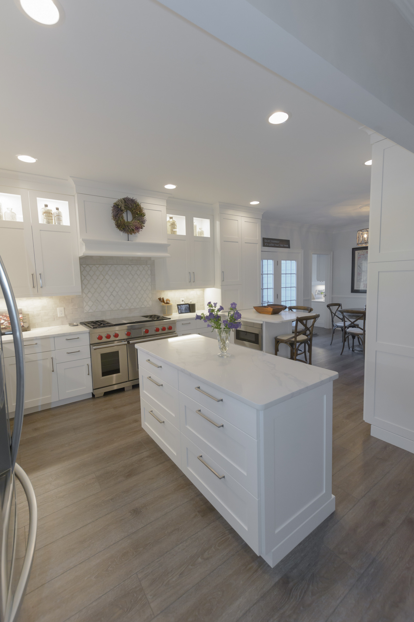 Pawley's Island simple wihite kitchen, laundry room, bathroom, and closet