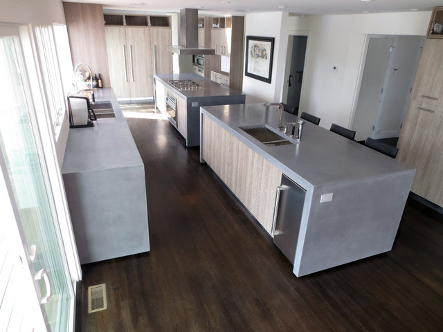 Concrete Kitchen Island Countertops Contemporary Kitchen New