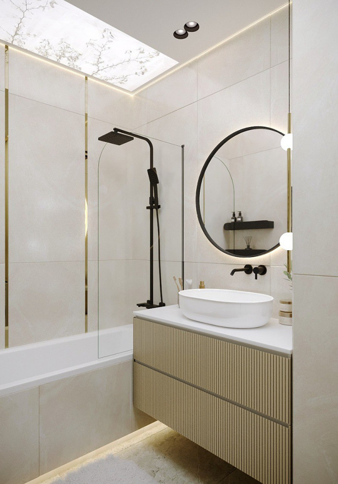 Нежная ванная комната в современном стиле