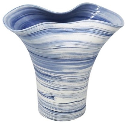 Decorative Ceramic Vase, Blue and White - Contemporary - Vases - by ...