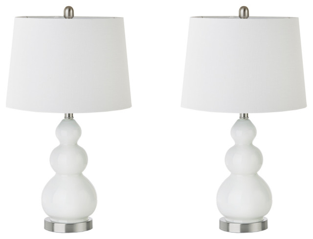 510 Design Covey Curved Glass Table Lamp, Set of 2 White