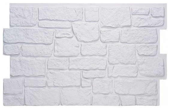 Fieldstone Faux Stone Wall Panel, Stone White, 24"x48" Wall Panel