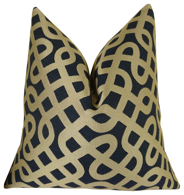 Thomas Collection Navy Taupe Luxury Sofa Pillow Contemporary