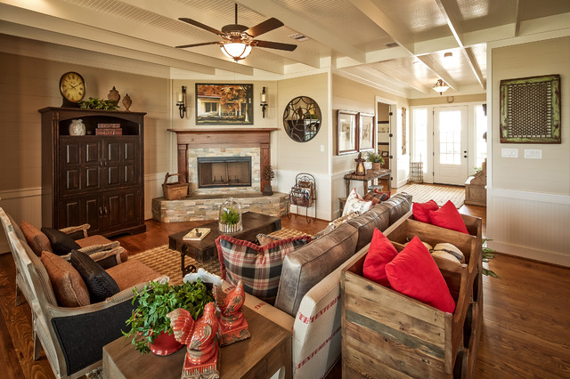 Texas Casual Cottages Round Top Farmhouse Living Room