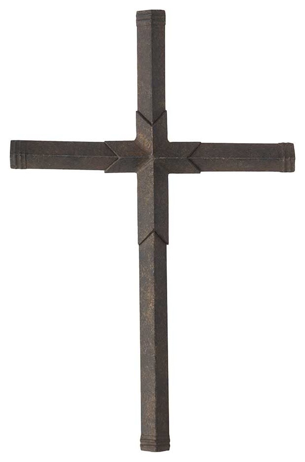 Wall Cross, Patina Bronze Metal, 12"x0.75"x17.75"