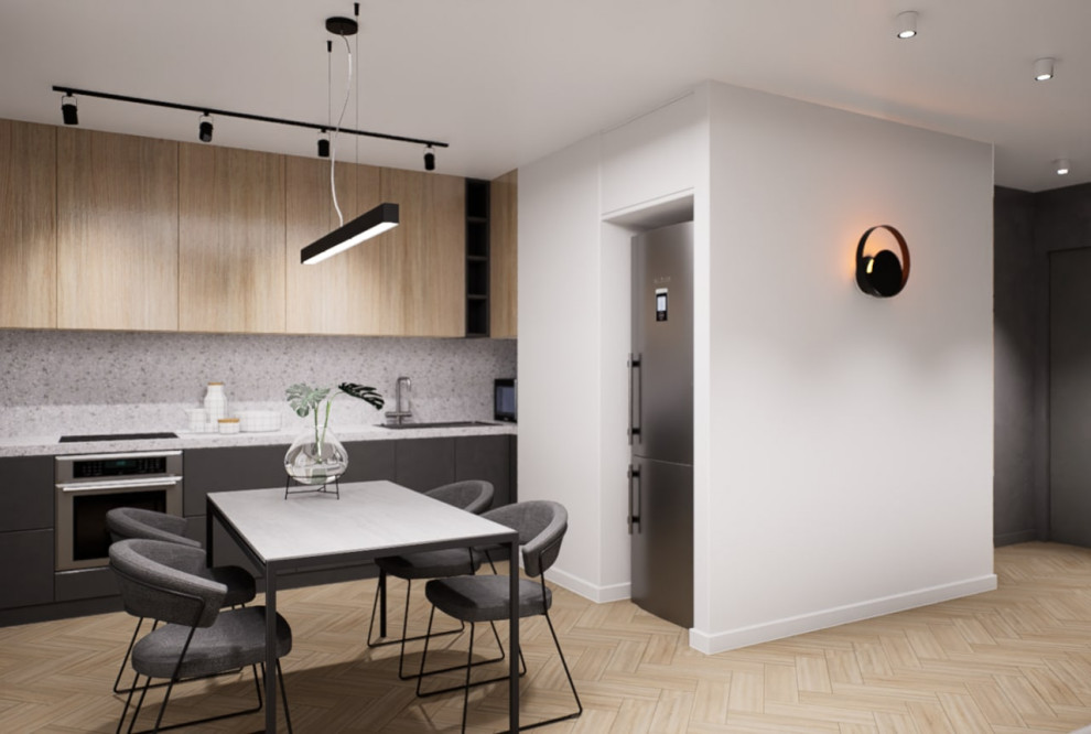 Проект интерьера квартиры со спальней-нишей