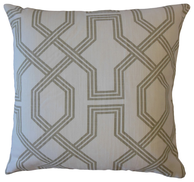 Eero Geometric Throw Pillow Pewter Contemporary Decorative Pillows By The Pillow Collection