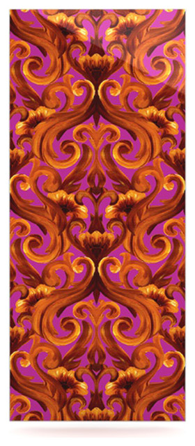 Aimee St. Hill "Intertwined Magenta" Metal Luxe Panel, 9"x21"