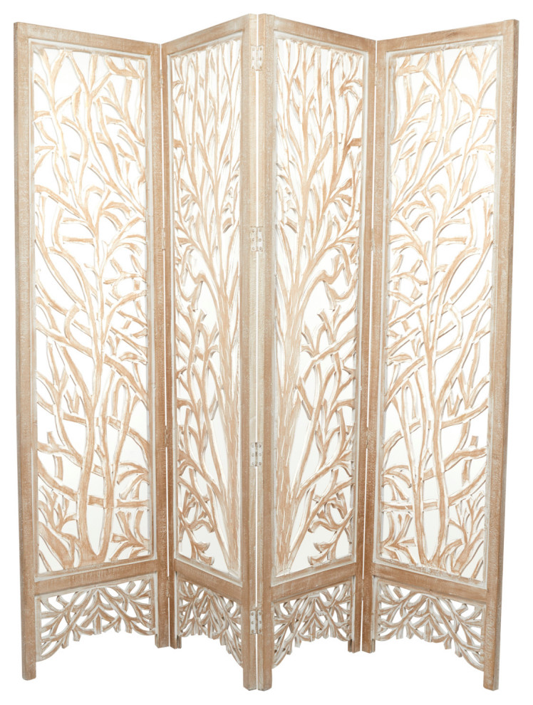 Modern Farmhouse Brown Wood Room Divider Screen 560021 Farmhouse