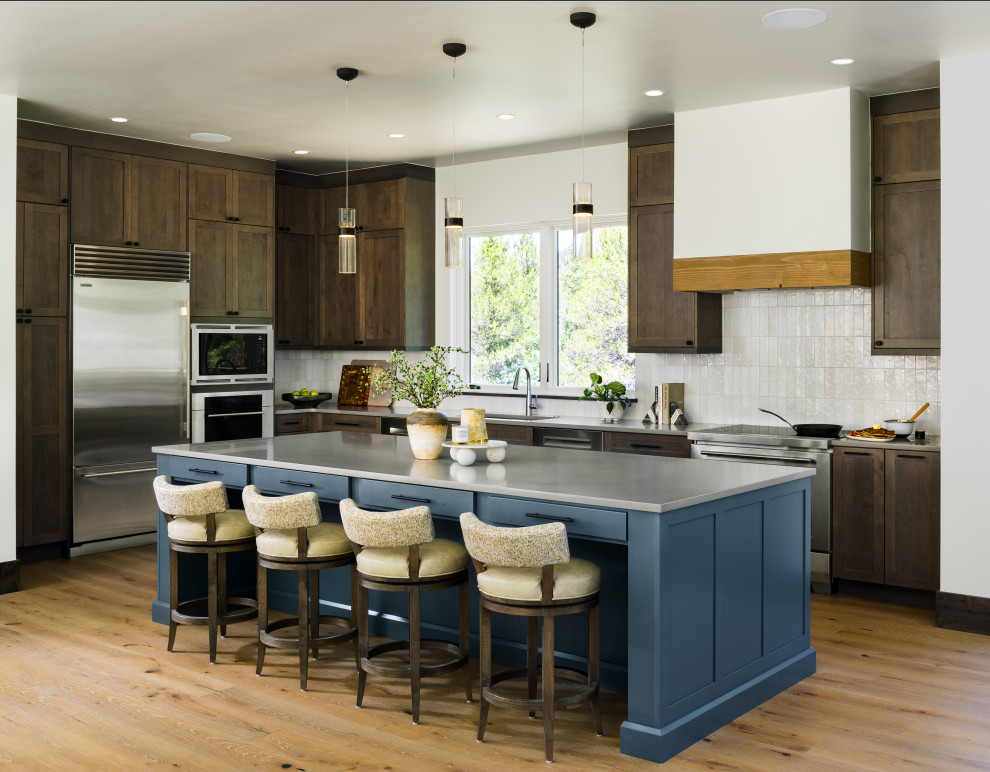 Mountain style kitchen photo in Denver