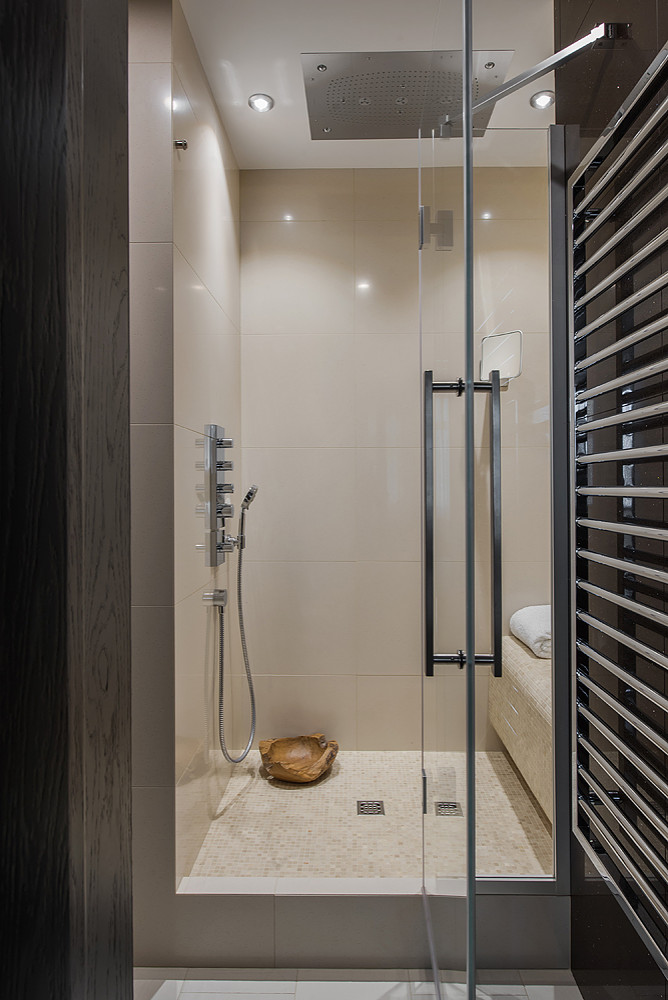 Современная квартира в Санкт-Петербурге с видом на озеро.