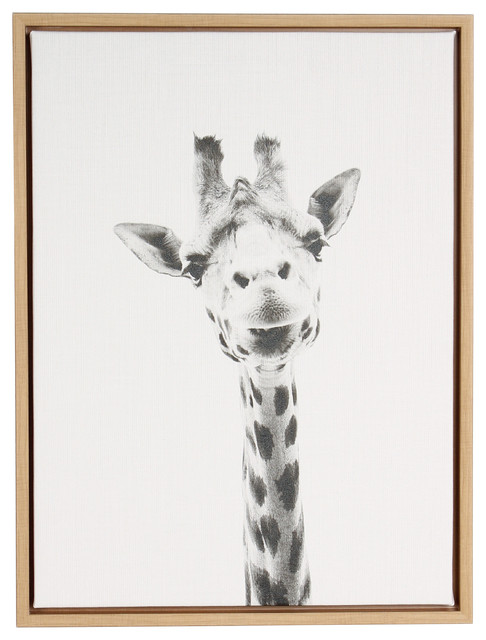 Giraffe Portrait Black And White Framed Canvas Wall Art Giraffe Portrait Black And White Framed Canvas Wall Art