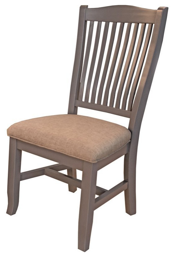A-America Port Townsend Wood Slatback Dining Side Chair in Gull Gray (Set of 2)