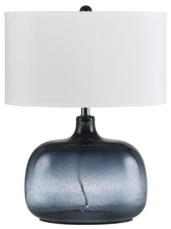 Cal Lighting Christi Navy Blue Glass Table Lamp