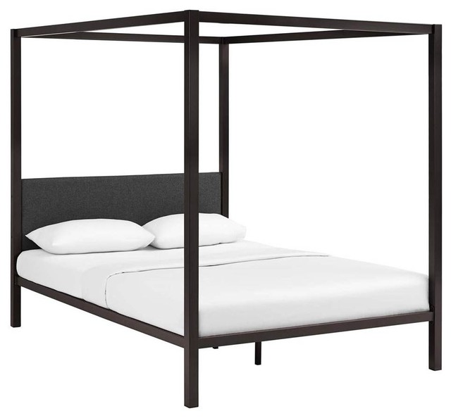 Queen Canopy Bed Frame Gray Contemporary Beds By Queen Canopy Bed Frame Gray Contemporary Beds By Ladder