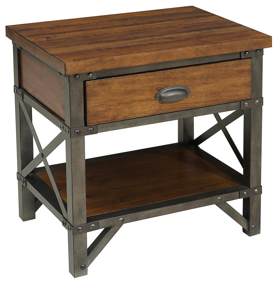 Dayton Nightstand Industrial Nightstands And Bedside Tables By Lexicon Home