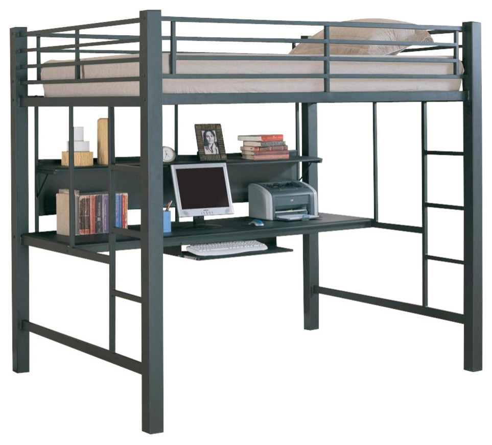 Full Loft Bed W Desk Contemporary Bunk Beds By Shopladder