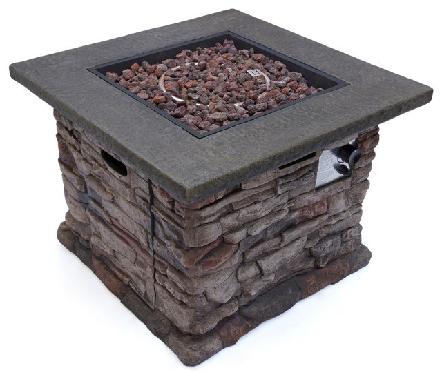 Table Gas Grey Stone Round Gdf Studio Stonecrest Patio Furniture Outdoor Propane Fire Pit 40 000btu Patio Lawn Garden Outdoor Heating